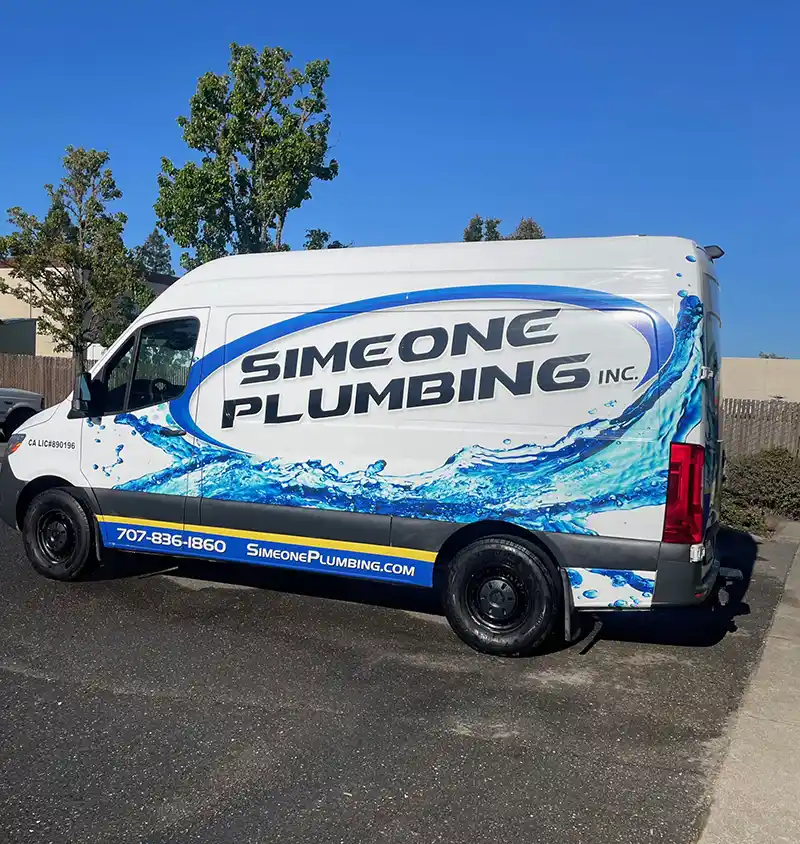 Simeone Plumbing van serving Sonoma County