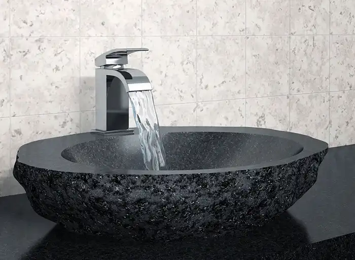 New bathroom faucet installed by Simeone Plumbing