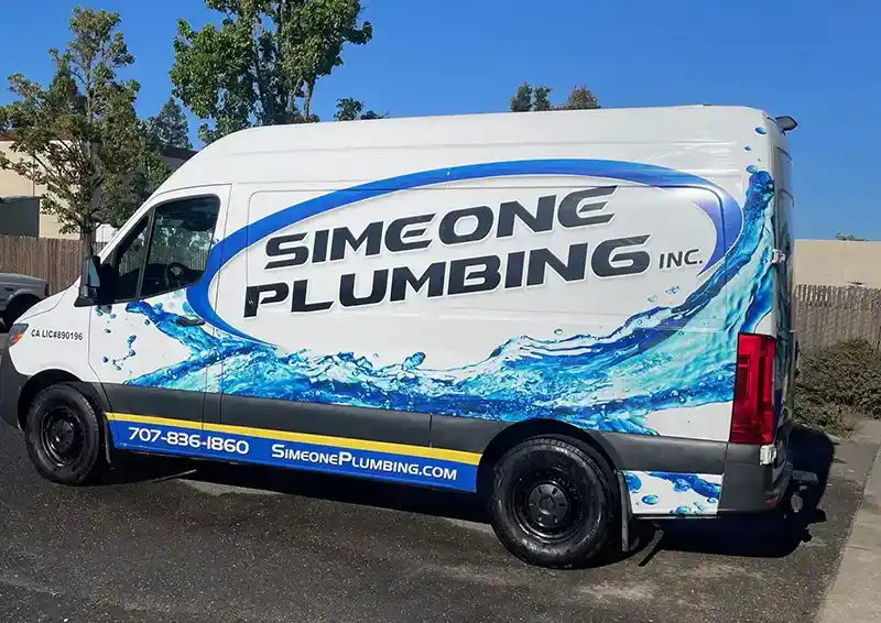 Simeone Plumbing service van in Sonoma County