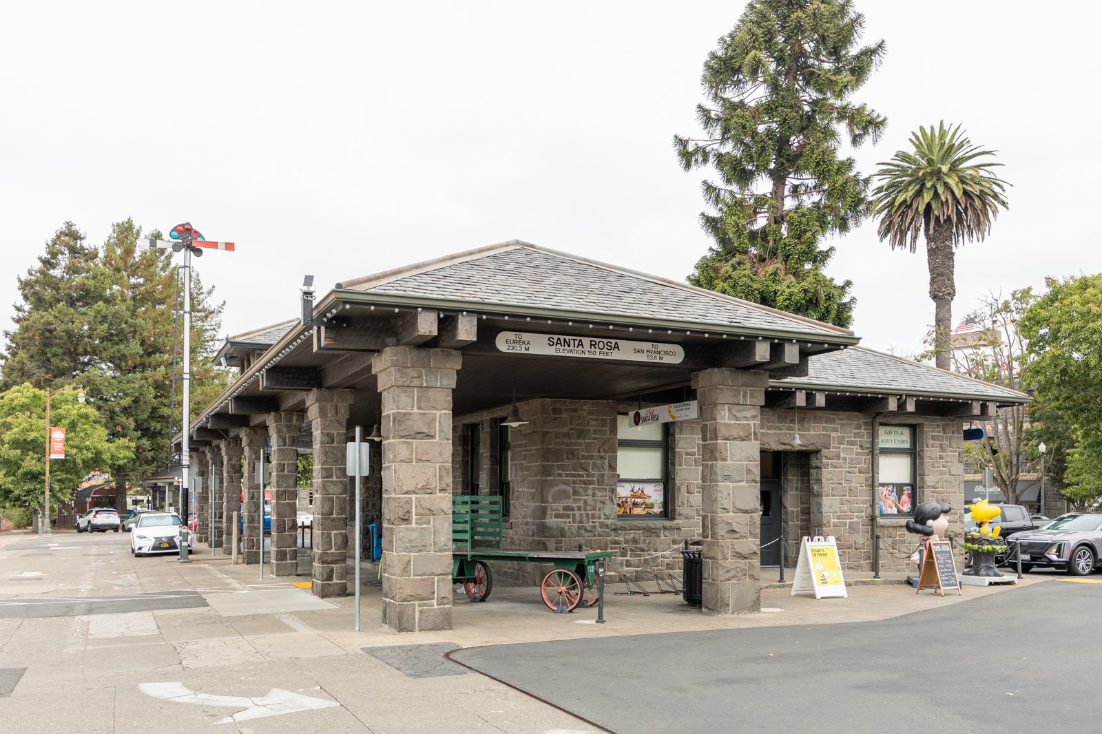 Historic Railroad Square depot in downtown Santa Rosa